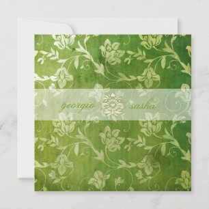 Convite GC Floral Verde Deslumbrante Vintage