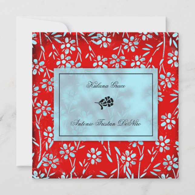 Convite GC| Instituto Ruby Red & Turquoise Garden Square (Frente)