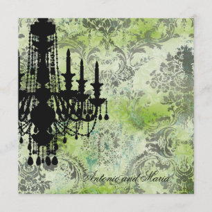 Convite GC Jolie Chandelier Limão Cinza Damask
