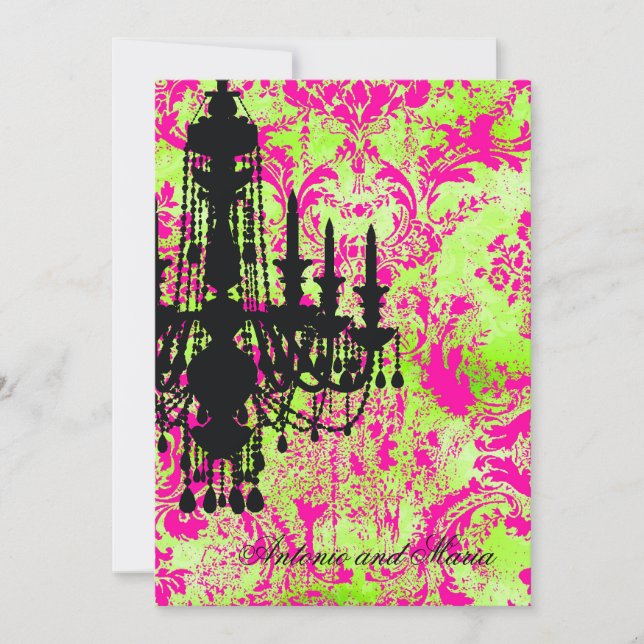 Convite GC| Jolie Chandelier Limão Damask (Frente)
