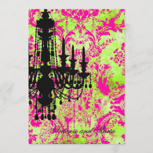 Convite GC Jolie Chandelier Limão Damask