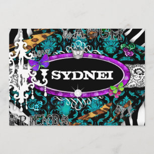 Convite GC   Senhorita Diversão e Coisas Fantásticas Azul 