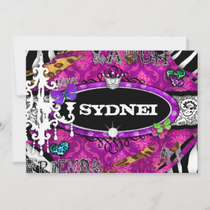 Convite GC   Senhorita Diversão e Coisas Fantásticas Rosa 