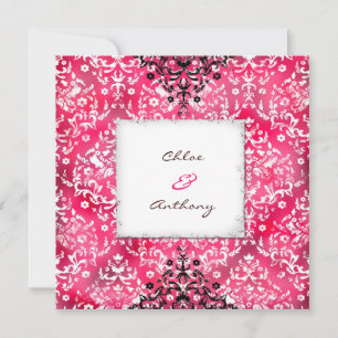 Convite GC  Vintage Damask  Rosa Delicioso