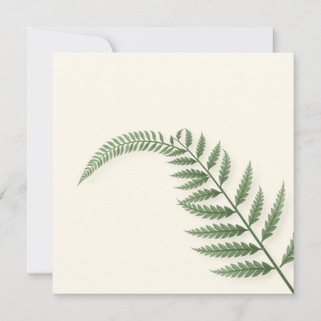Convite Gedenkens Karte Farnblattes  (Frente)