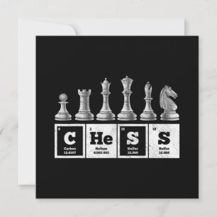 Convite geek de xadrez engraçado química periódica do s