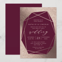 Gema Cortada Vinho Burgundy Rosa Dourado Folha Cas
