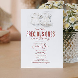 Convite Gêmea bebê Chá de fraldas