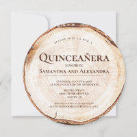 Gêmeas Rústicas Quinze Anos Textura de Madeira Qui