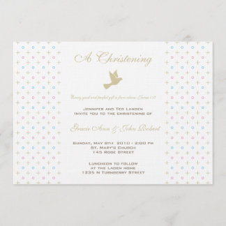 Convite gêmeo do batismo do menino e da menina