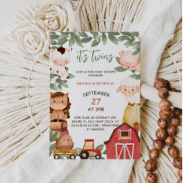 Convite Gêmeos Animais das Explorações Agrícolas Frescas C