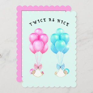 Convite Gêmeos chás de fraldas