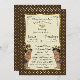 Convite gêmeos chás de fraldas, máron, muito tenente