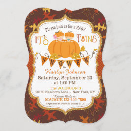 Convite Gêmeos da Abóbora Caindo Sai do Chá de fraldas