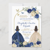 Gêmeos Marinho Blue Ivory Princesses Quinceañera