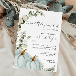 Convite Gêmeos Meninos Da Abóbora Querem Chá de fraldas