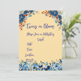 Convite Gêmeos no Chá de fraldas Bloom