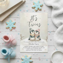 Gêmeos Pinguins Inverno Churrasco de Bebê Menino M