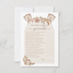 Convite Gêmeos Ursinho de Pelúcia Quem Conhece os Pais Jog