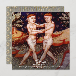 Convite Gemini, a Festa de aniversário dos Sinais Gêmeos Z