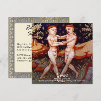 Convite Gemini, a Festa de aniversário dos Sinais Gêmeos Z