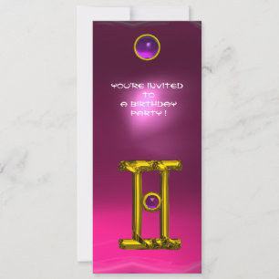 Convite GEMINI ALEXANDRITE,ametista amarelo-rosa-rosa-clar