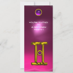 Convite GEMINI ALEXANDRITE,ametista vermelho-rosa-claro