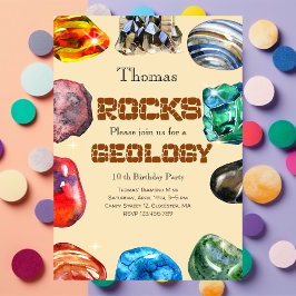Convite Gemstone da festa de aniversário geológica