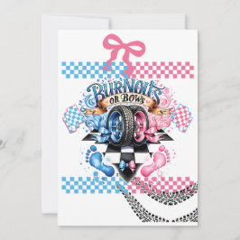 Convite Gender Reveal Boy or Girl Party Cars Bows