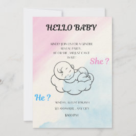 Convite Gender reveal invitation 
