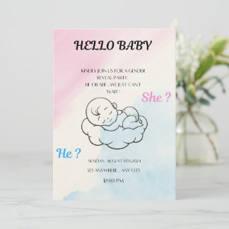 Convite Gender reveal invitation 