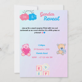 Convite Gender reveal invitation 