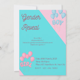 Convite Gender reveal invitation 