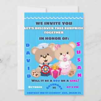 Convite gender reveal invitation