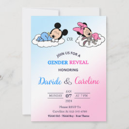 Convite Gender Reveal Invitation Card