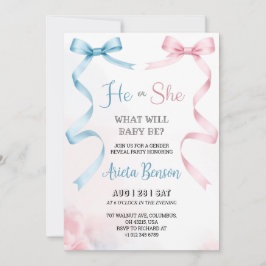 Convite gender reveal invitation card with pink Invitation
