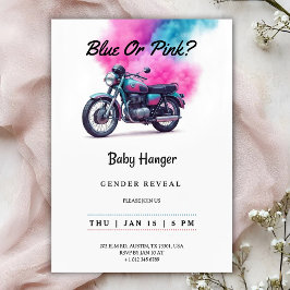 Convite Gender reveal Invitation with a motorcycle