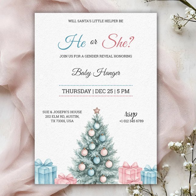 Convite Gender Reveal Invitation with festive theme (Criador carregado)