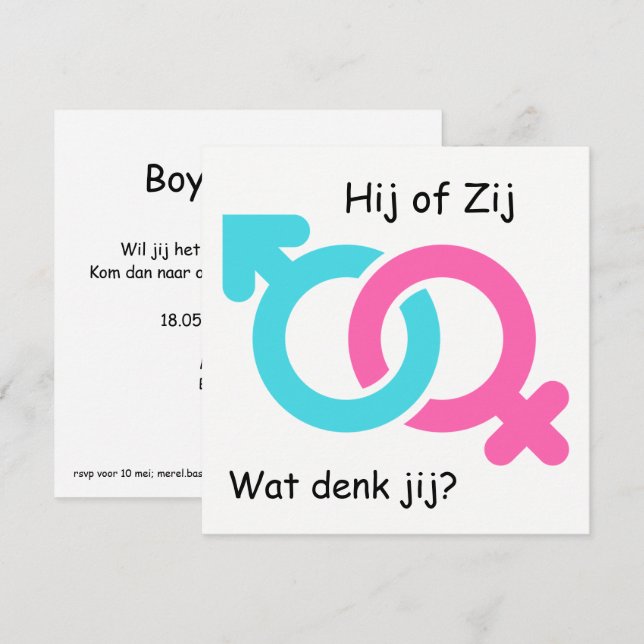 Convite Gender Reveal Party uitnodiging (Frente/Verso)