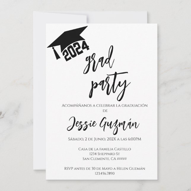 Convite Generación 2024 invitación de graduación (Frente)