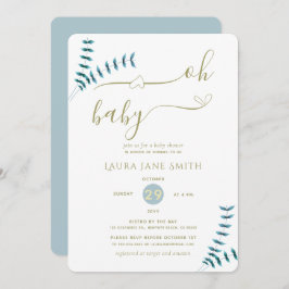 Convite Genérica Rústica Simples Gênero Chá de fraldas Neu