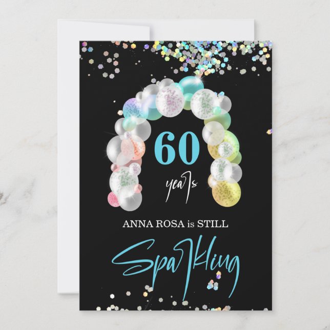 Convite *~* GENÉRICO PERSONALIZAR qualquer idade Balão Ani (Frente)