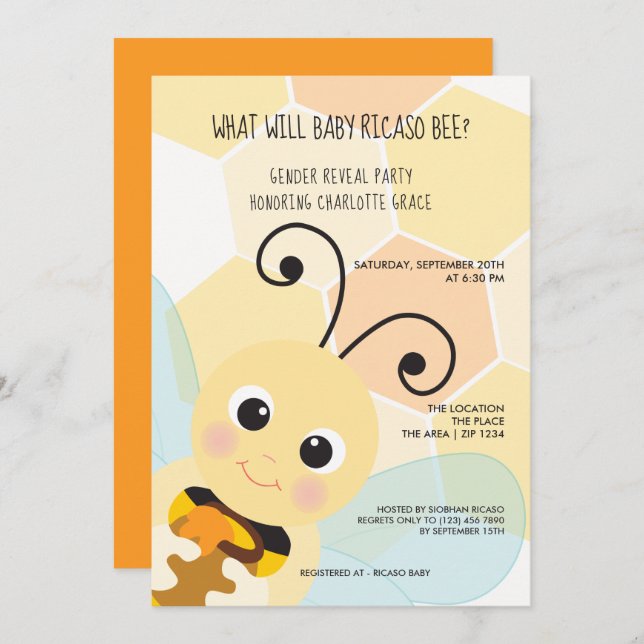 Convite Gênero Bonito Revela O Que Irá Bebê Ser Chá de fra (Frente/Verso)