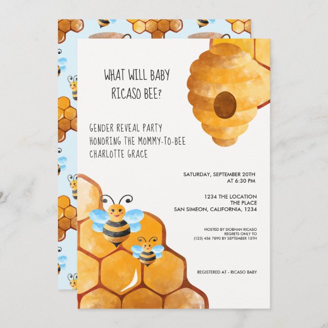 Convite Gênero Bonito Revela O Que Irá Bebê Ser Chá de fra (Frente/Verso)