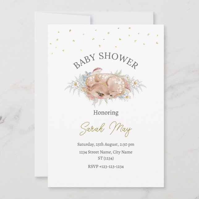 Convite Gênero Chá de fraldas neutro (Frente)