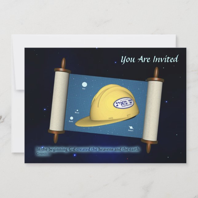 Convite Gênesis 1:1 - Construção (Frente)