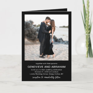 Convite Genevieve Black Photo Modern Wedding