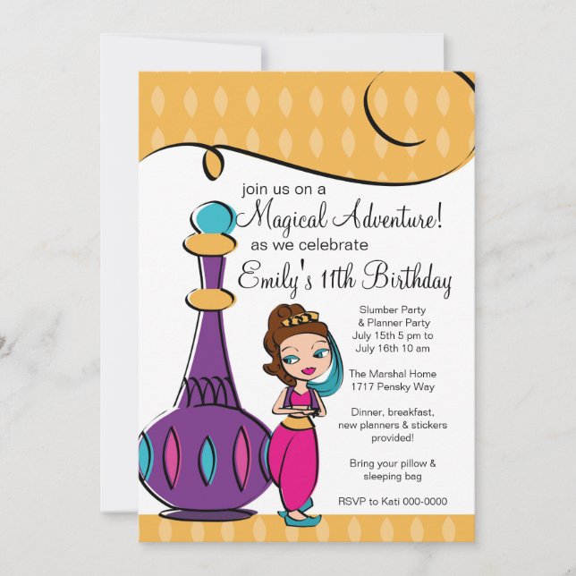 Convite Genie e Lamp (Frente)