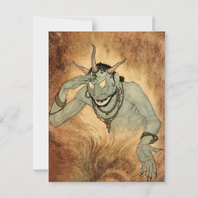 Convite Gênio das Mil e Uma Noites por Edmund Dulac (Frente)