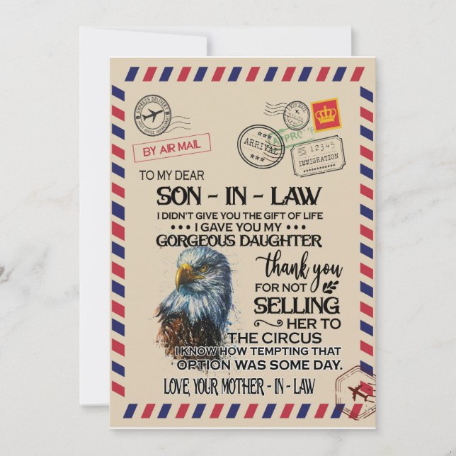 Convite Genro | Para o Meu Querido Genro Da Mãe (Frente)